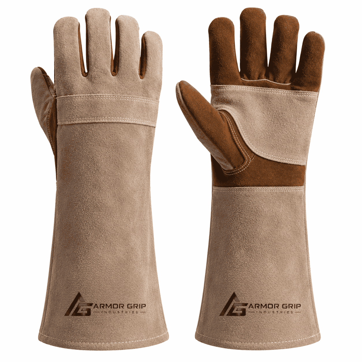 Untitled design (37) Beige Split Cowhide Welding Gloves - Image 1