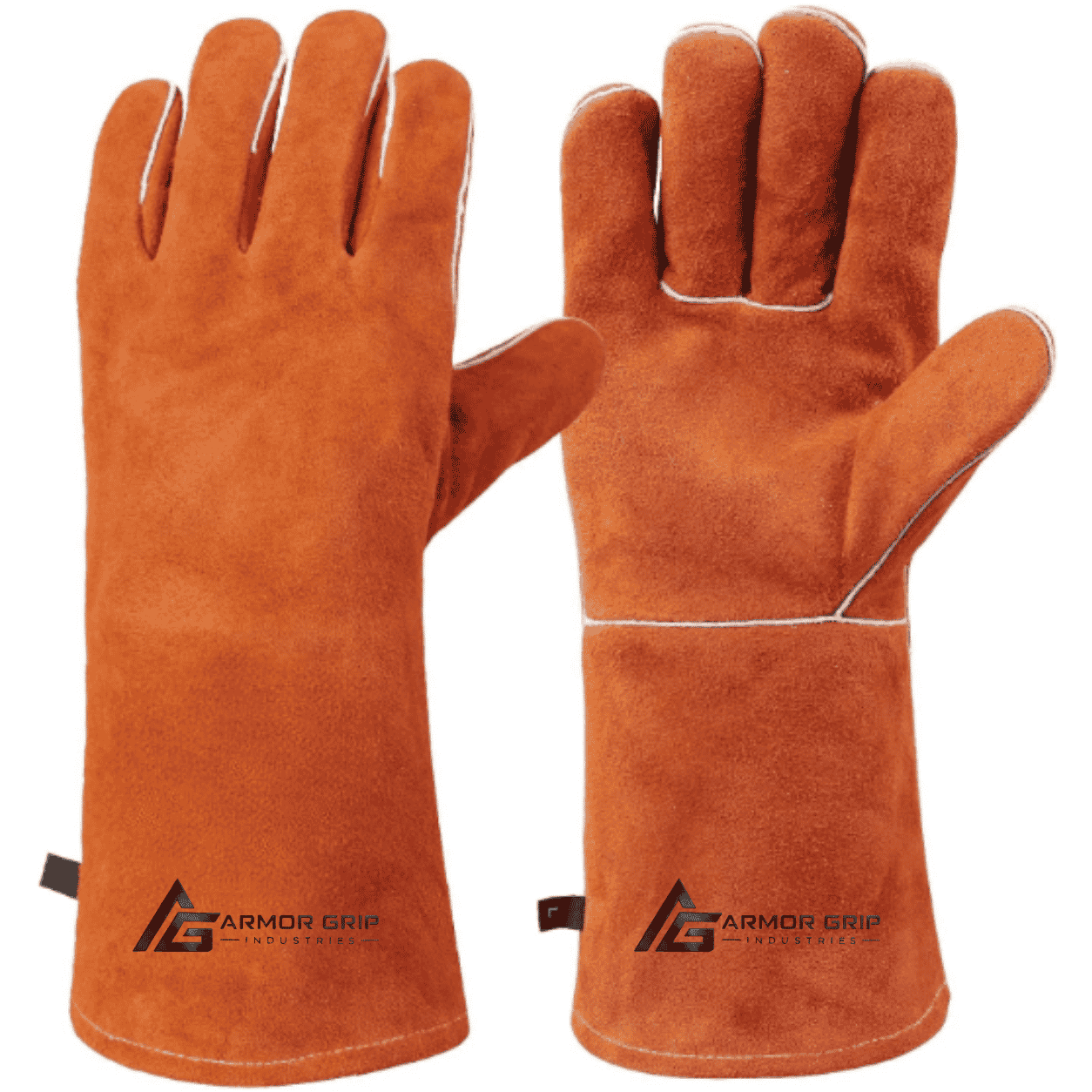 Untitled design (39) Orange Split Cowhide Welding Gloves - Image 1