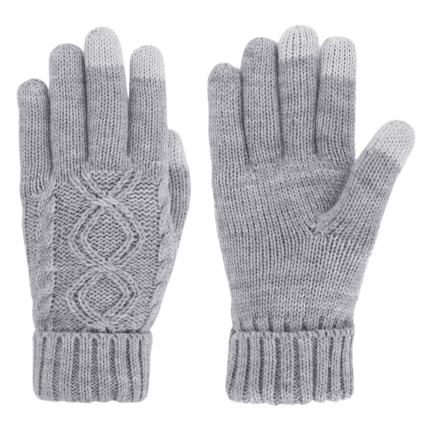 Grey Knitted Touchscreen Winter Gloves