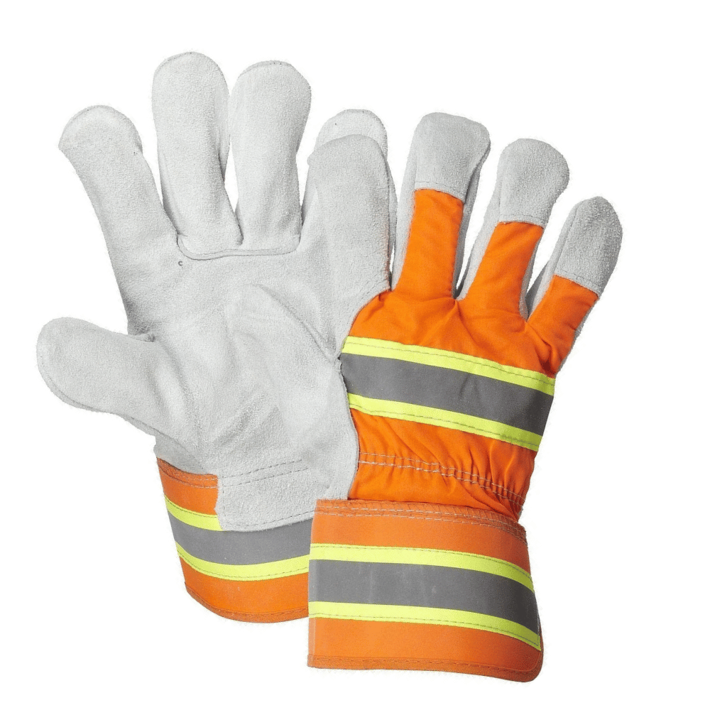 Untitled design (96) Orange and Grey Hi-Vis Working Gloves - Image 1