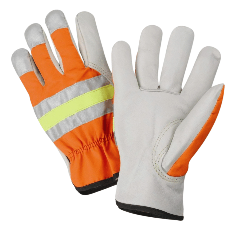 Untitled design (97) Orange and White Hi-Vis Working Gloves - Image 1